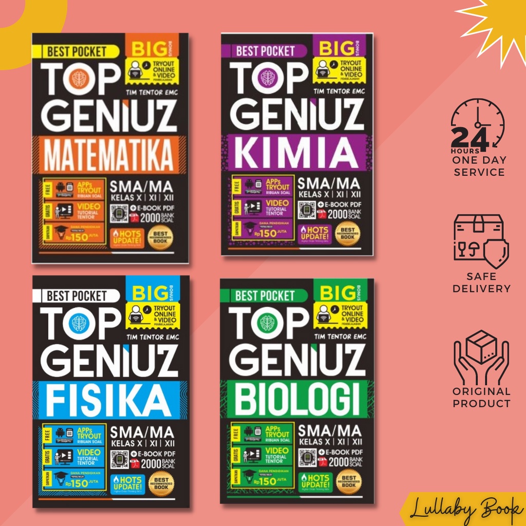 PAKET TOP GENIUS SAINS SMA: BIOLOGI, KIMIA, FISIKA, MATEMATIKA KELAS X, XI, XII Buku untuk SMA