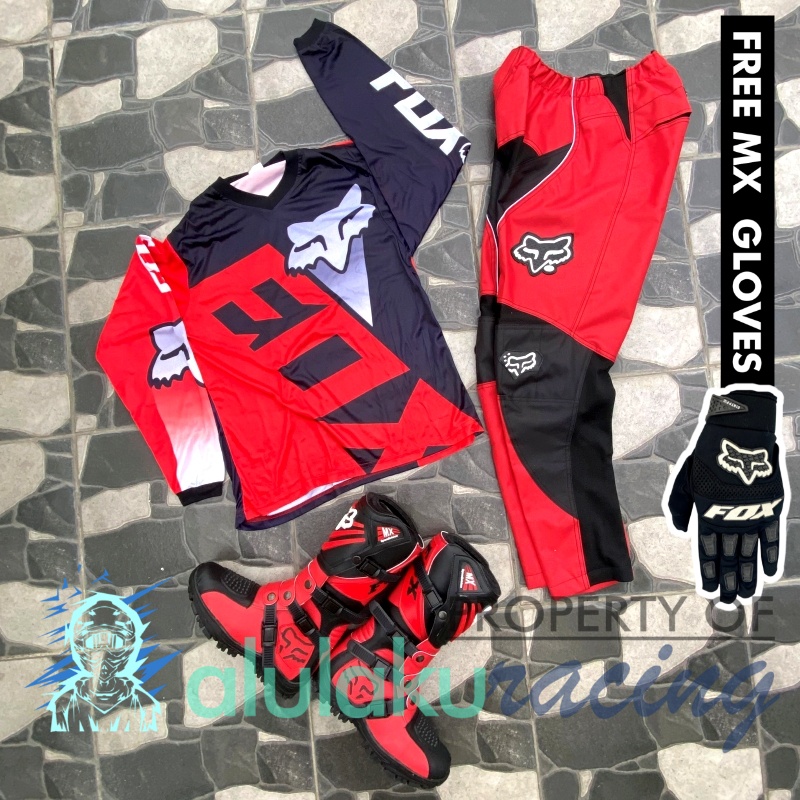 Jersey, Celana, Sarung Tangan &amp; Sepatu SV Fullset MX Trail Motocross - Paket Bundling FOCTSV130303-F41