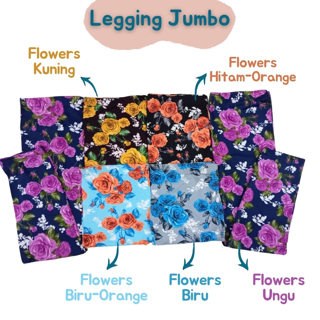 Legging Panjang Motif 9340 Jumbo Bahan Spandex - Big SIze Full Length Legging