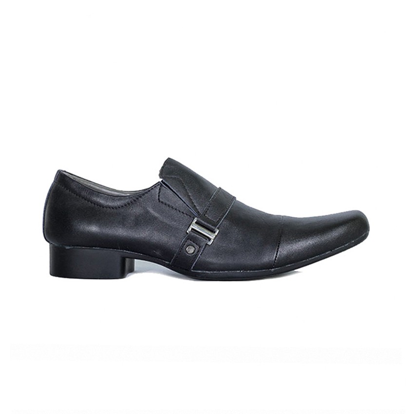 JILI BLACK |FORIND x Lvnatica| Sepatu Vintage Ori Klasik Kulit Pria/Cowok/Men - Monk Strap Footwear