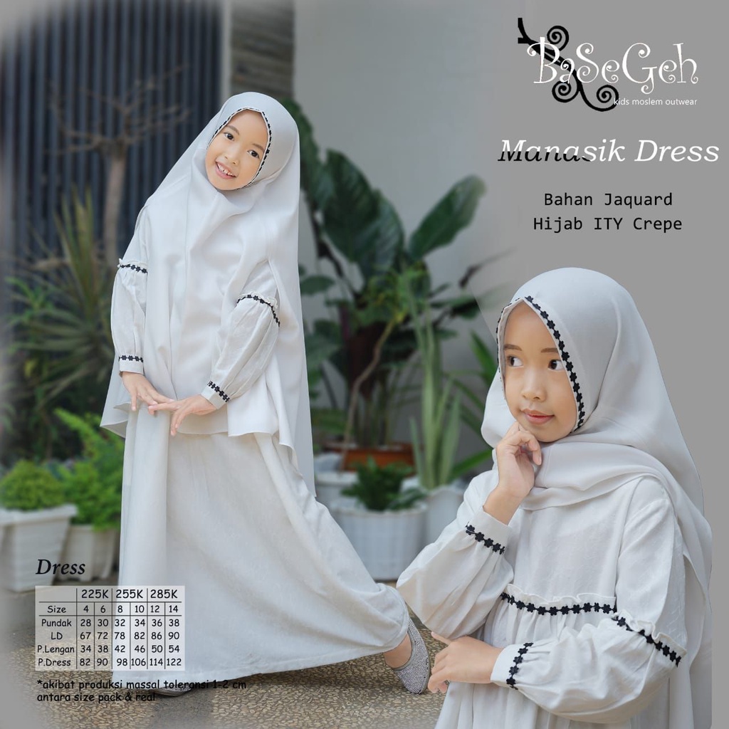 Gamis Manasik Hawa Anak Jacquard Ity Crepe BaSeGeh