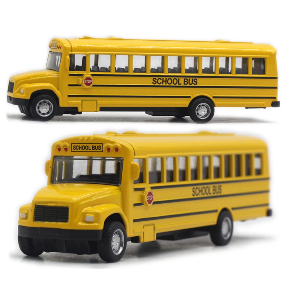 canaan Alloy Pull Back School Bus Model Collection Vehicle Children Car Toy Decor Gift