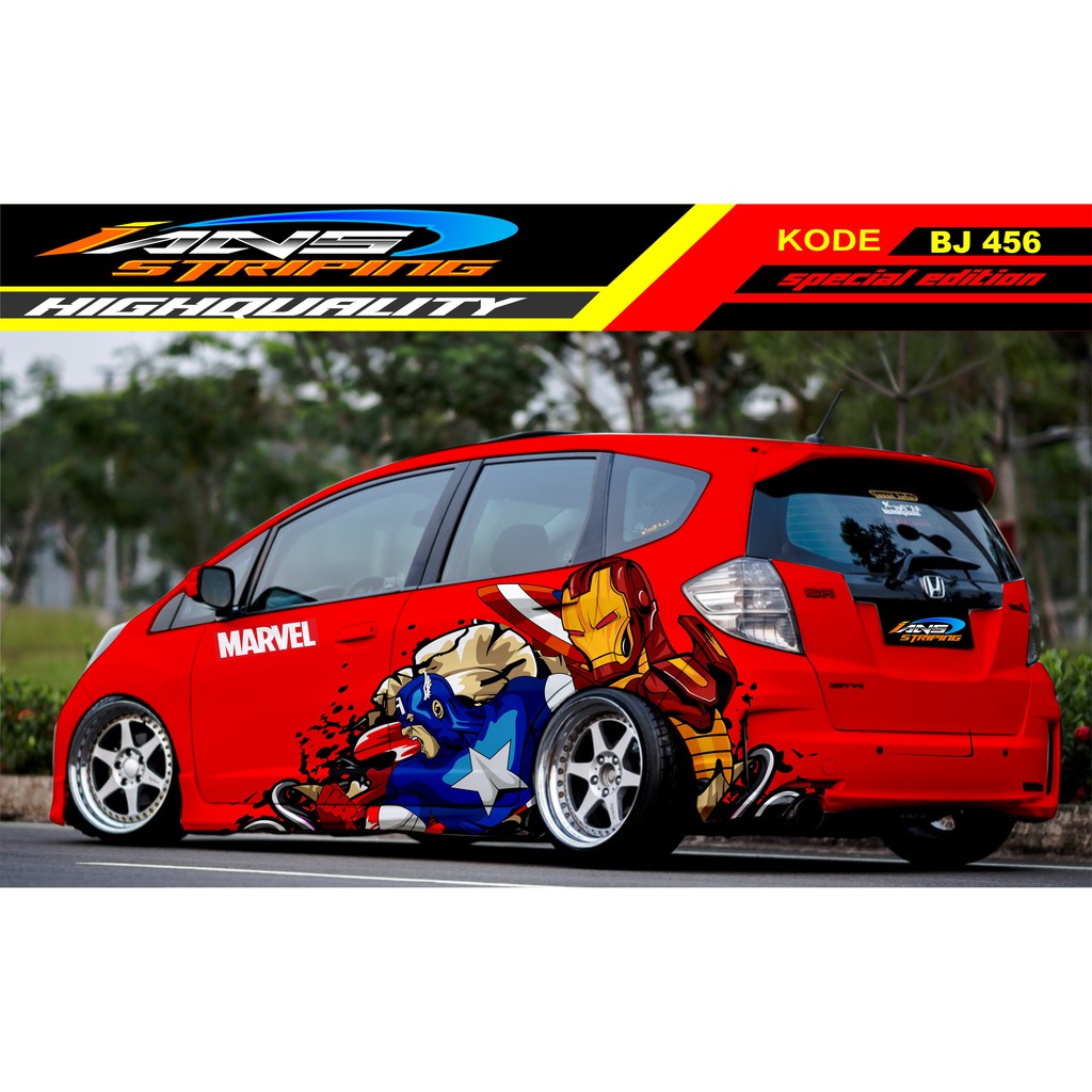 VARIASI STICKER MOBIL JES JAZZ, SIGRA, YARIS, SWIFT / DECAL MOBIL / DECAL STICKER MOBIL ANIMASI