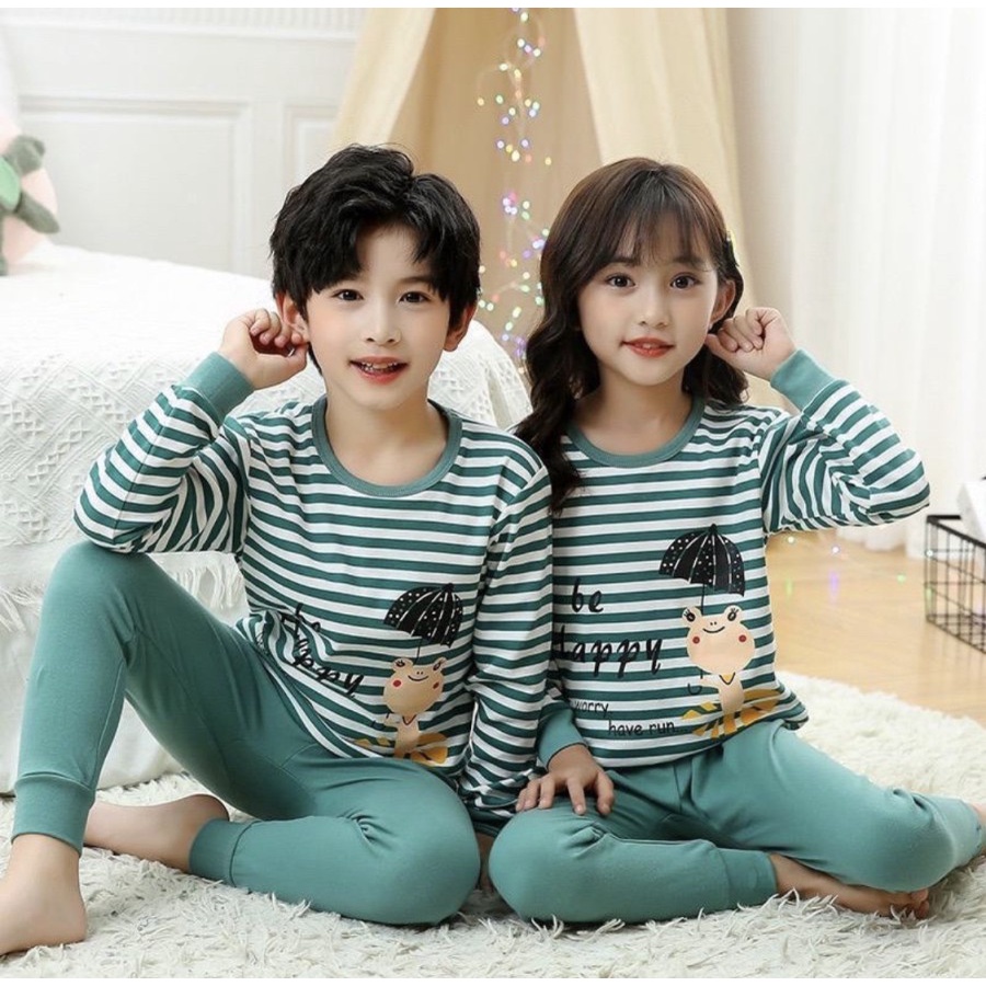BAJU PIYAMA ANAK BALITA PP KAOS IMPORT UNISEX SET CELANA PANJANG S-2XL