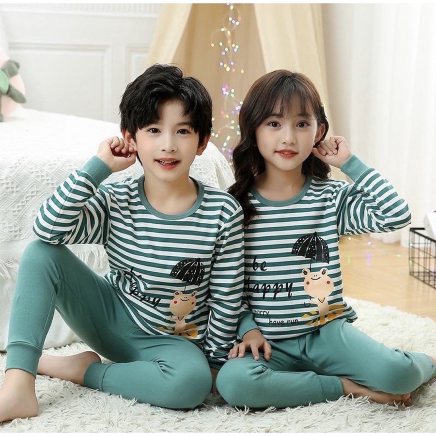 BAJU PIYAMA ANAK BALITA KAOS IMPORT UNISEX SET CELANA PANJANG S-2XL