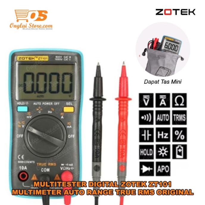 Multitester Digital ZOTEK ZT 101 Multimeter Auto Range True RMS ZT101