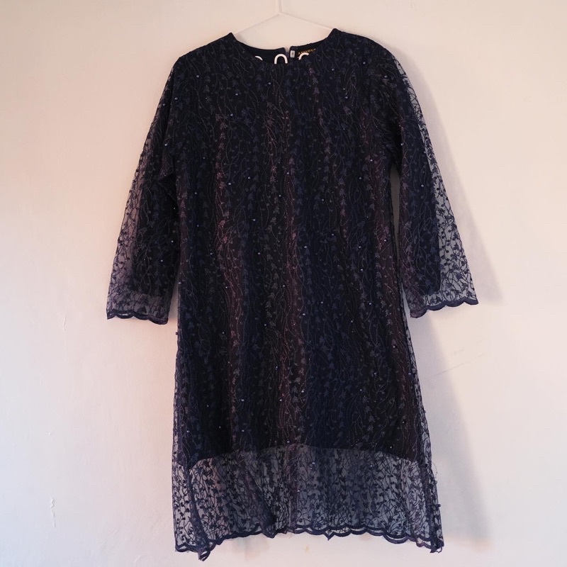 Tunik tile navy tunic brokat