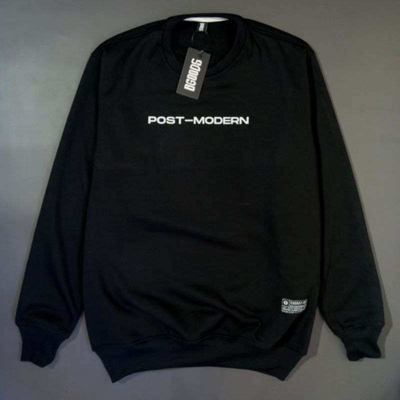 Crewneck Black Post Modern Motif Keren Simpel Pria dan Wanita Premium Quality