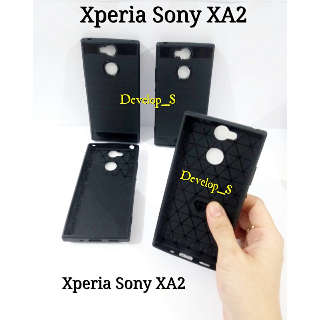 Case Rugged Casing Fiber Carbon Sony Xperia XA2 / XA2Plus XA2+