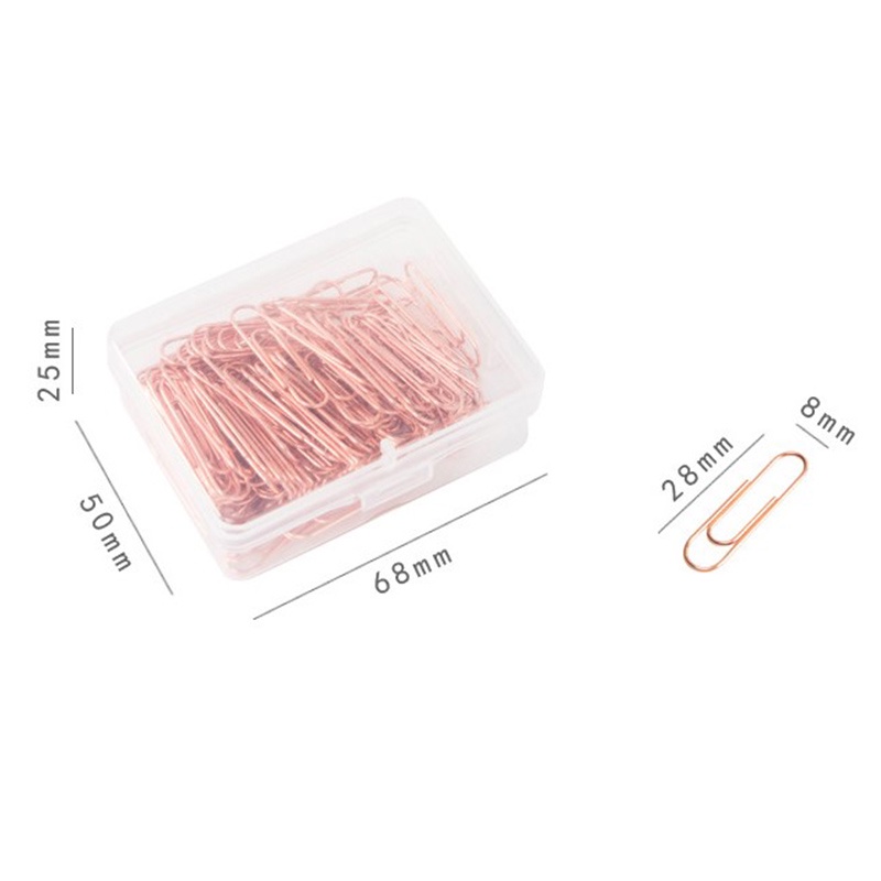 {LUCKID}120pcs Boxed Rose Gold Paper Clips Creative Metal Bookmark Office