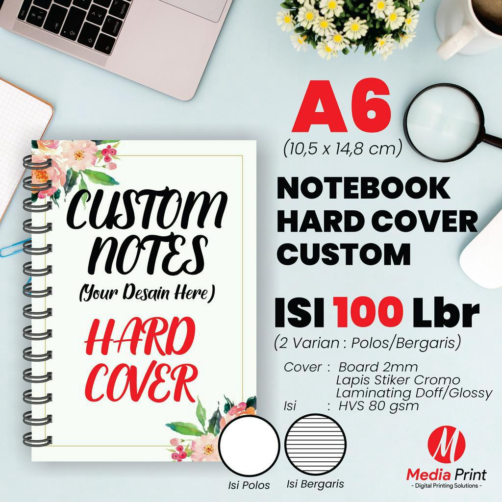 

Notebook Custom Hardcover Spiral A6 / Block Note / Souvenir 100 lbr (200 Halaman)