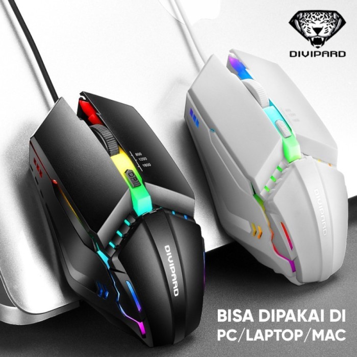 Divipard Mouse USB Kabel Colorful Backlight Divipard OP40 3200 DPI