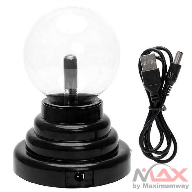 Pajangan Lampu Bola Kristal Plasma Light Sphere - ZC211700 Warna Hitam LED Night Light Novelty Magic Crystal Plasma Ball Touch Lamp 220V Child Nightlight Birthday Christmas Kids Decor Gift Lighting