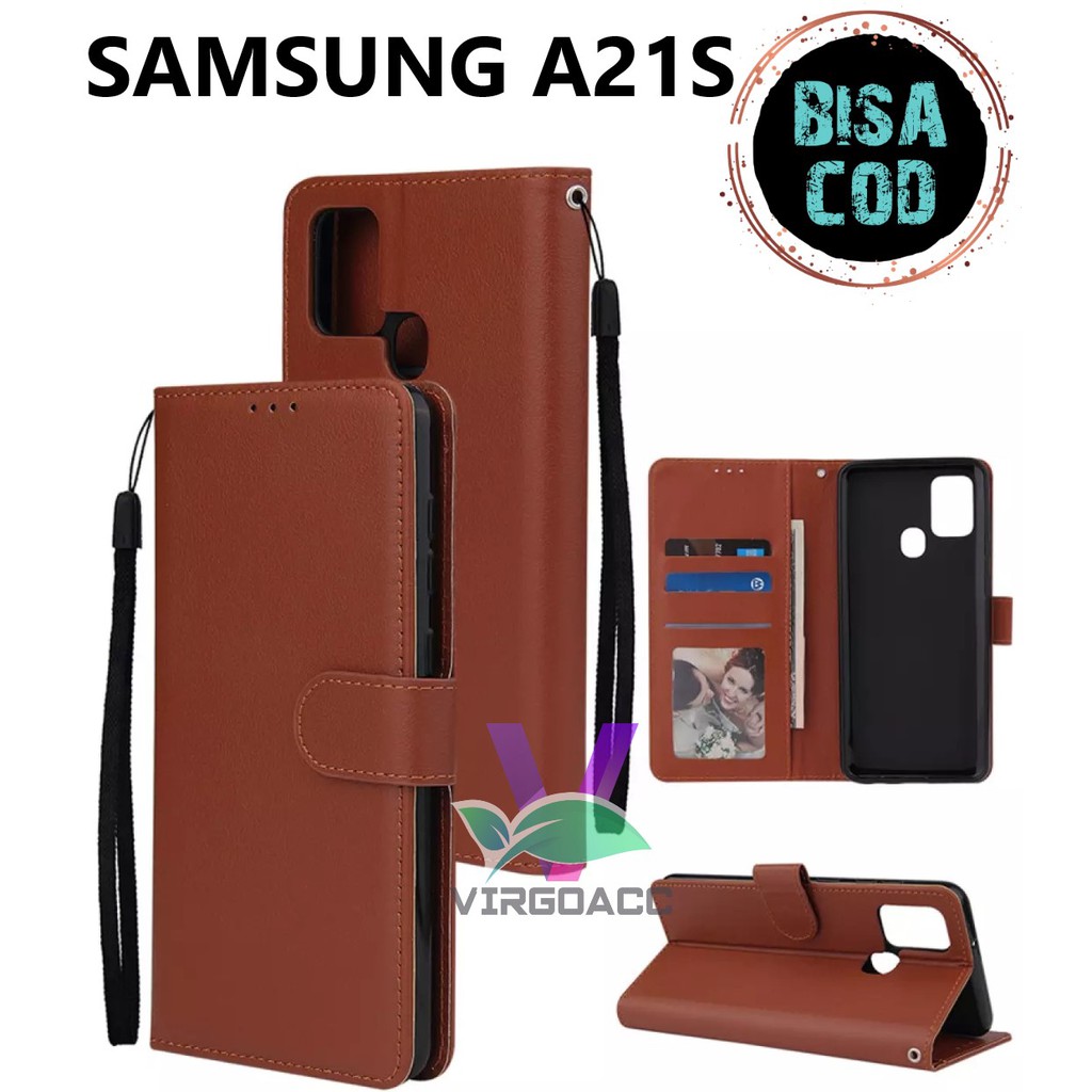 FLIP CASE SAMSUNG A21S FLIP COVER CASING DOMPET KULIT UNTUK SMSUNG A21S