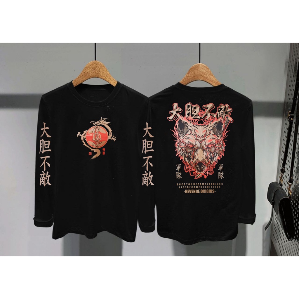 Kaos Pria Distro Gold Wolf LP / Baju Kaos Pria / Atasan Pria / Tshirt Pria / Kaos Pria Lengan Panjan