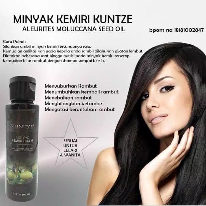 PROMO Asli Minyak Kemiri KUNTZE / Minyak Kemiri  Mengatasi Rambut Rontok