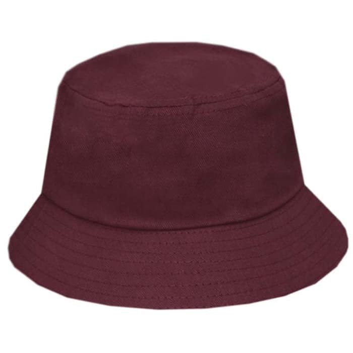 Topi Bucket Bulak Balik / Bahan Dobel Bisa Bolak-Balik-Maroon