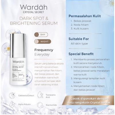 Wardah Crystal Secret Dark Spot &amp; Brightening Serum / White Secret Intense Brightening Essence 20ml