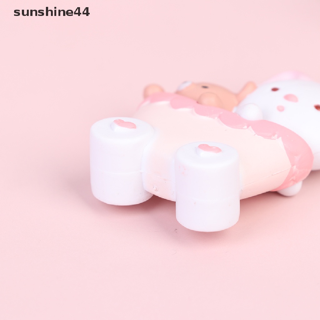 Sunshine 3Pcs Ornamen Kereta Kartun Kelinci Bahan Resin Untuk Dekorasi Kue Paskah