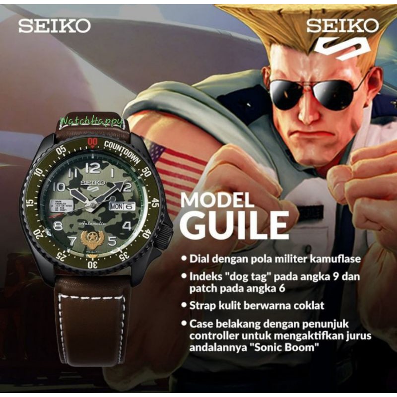 Seiko 5 SRPF21K1 SRPF20K1 SRPF19K1 SRPF23K1 SRPF24K1 SRPF17K1 Street Fighter SRPF21 Model Guile Ori