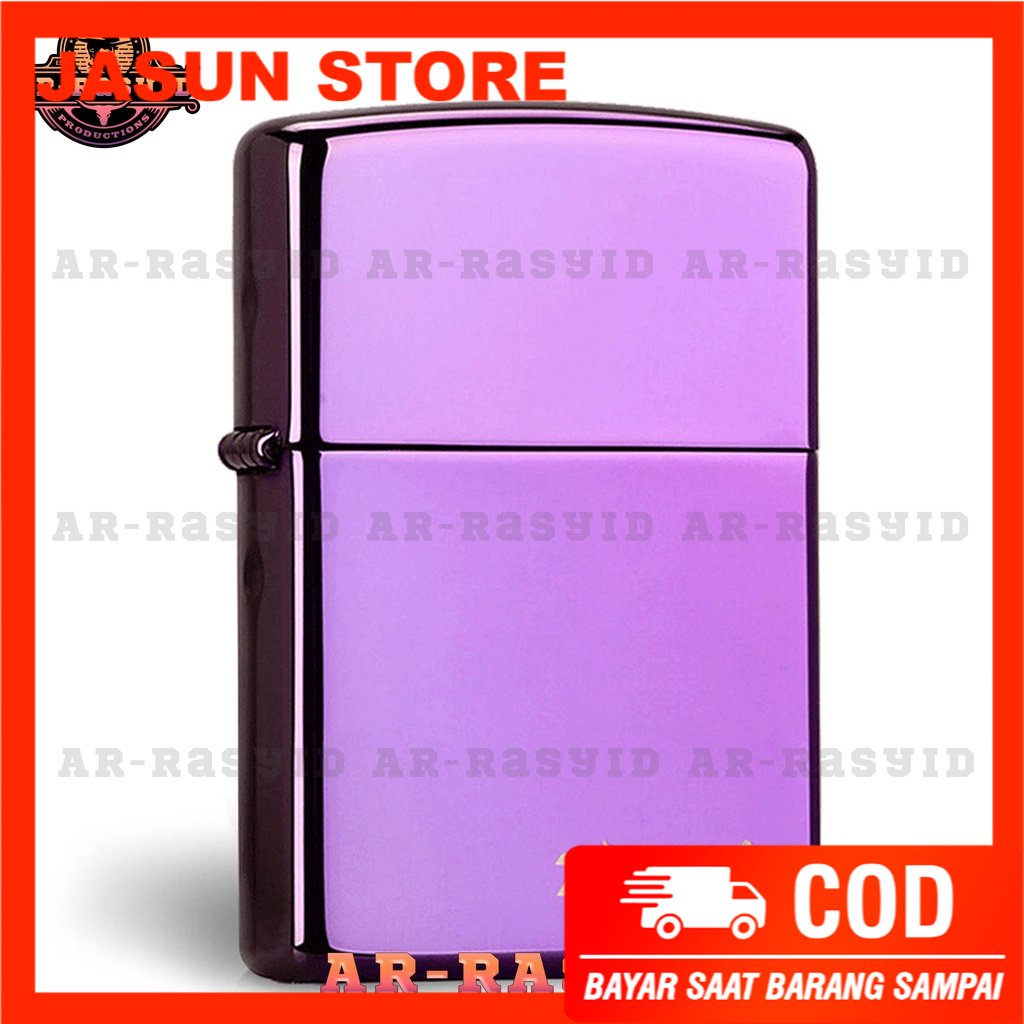 BISA COD! Korek Api Minyak Zippo Purple Ice Light Ungu Logo 24747 ZL