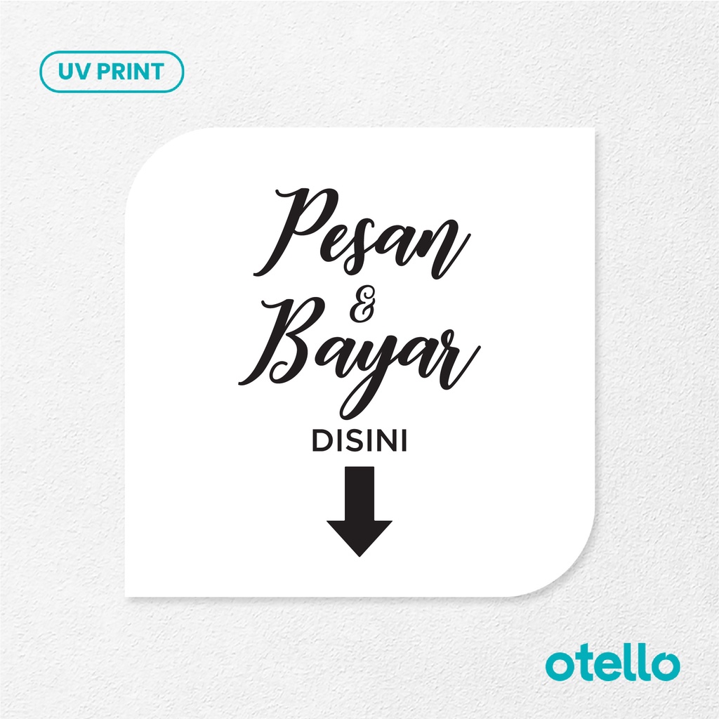 Pesan &amp; Bayar Disini Latin Signage Board Akrilik Tempel Dinding Papan Acrylic Restoran Dinding Petunjuk Toko Cafe