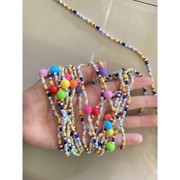 kalung kucing gemoy manik manik warna warni