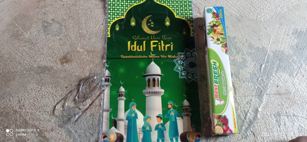 Isi12lembar Kantong Plastik Opp Bening Untuk Kotak Toples Snack Kue Motif Lebaran Selamat Idul Fitri