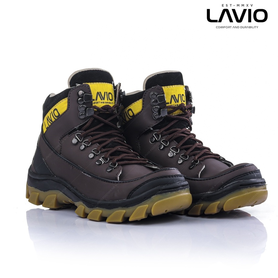 Sepatu Safety Boots Pria Ujung Besi Keren Terlaris Lavio Wood