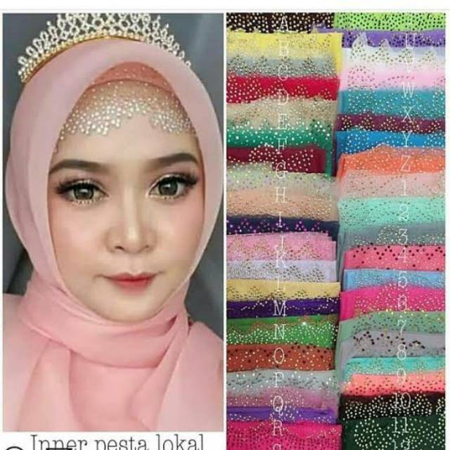 ciput pesta ciput payet tile diamond inner jilbab (ciput pesta)