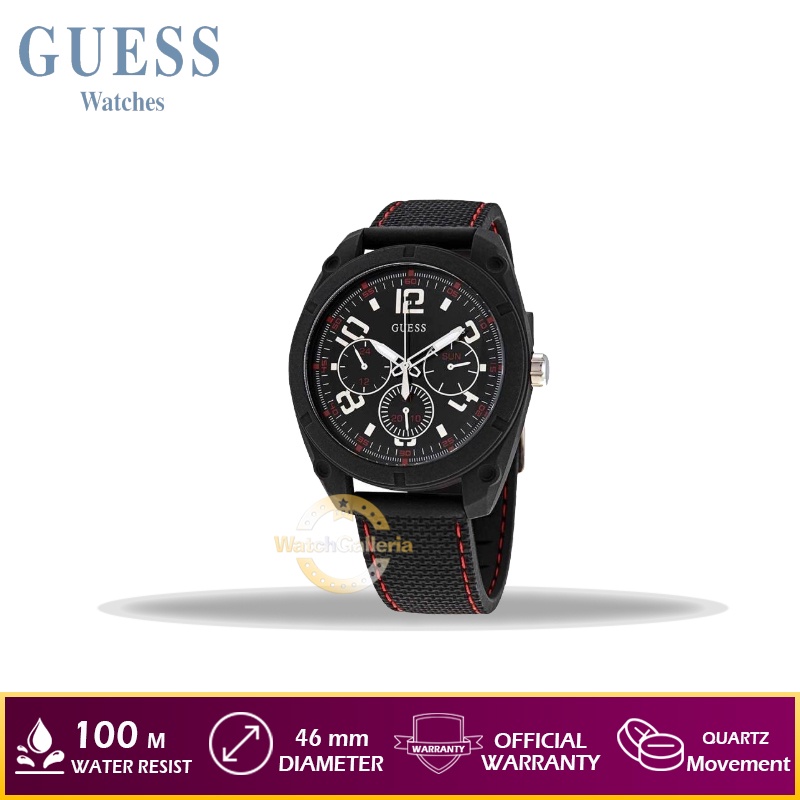 Jam Tangan Pria GUESS W1256G1 - Hitam Original