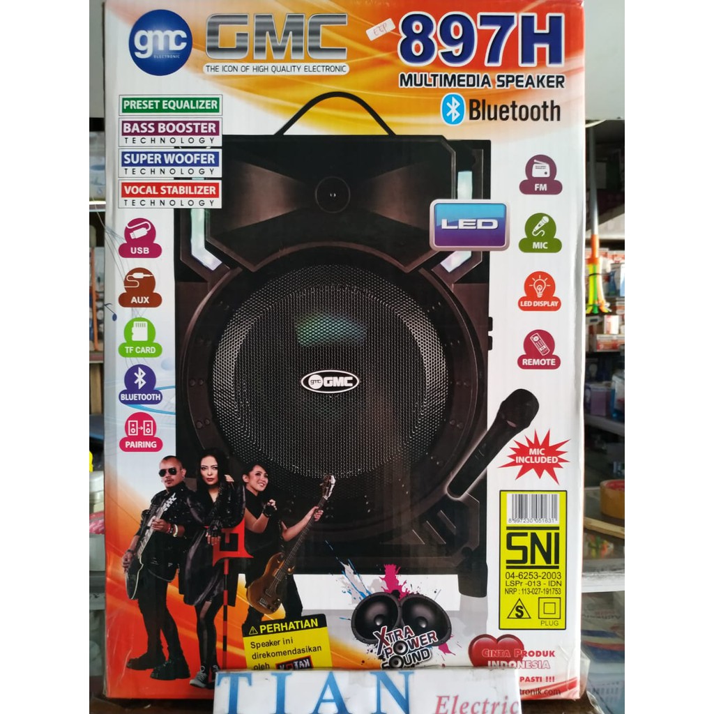 GMC-897H Multimedia Speaker Bluetooth (Mic Wireless Included)