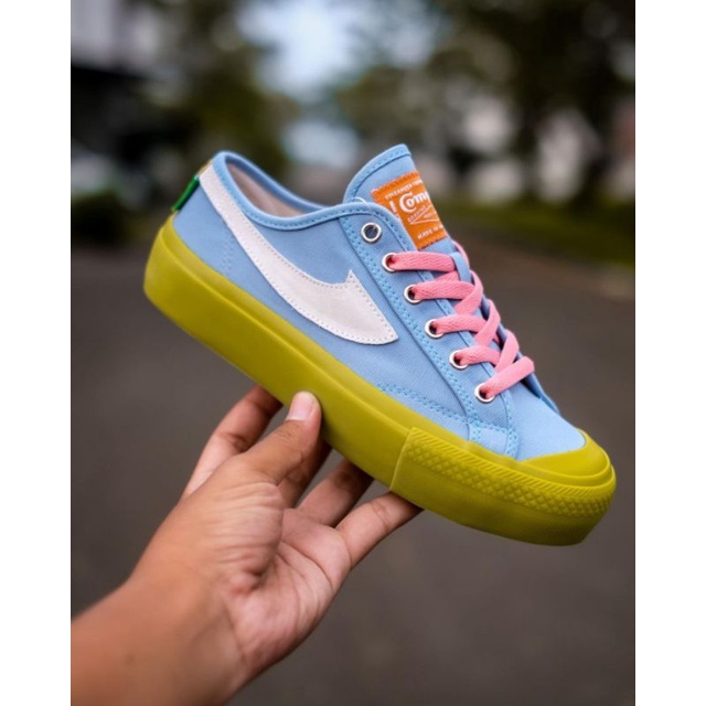 Compass Gazelle Low ( Canvas ) Matcha / Blue