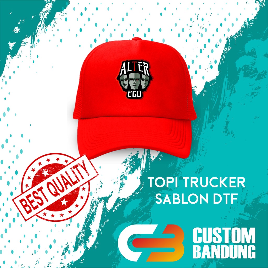 Topi Trucker ALTER EGO ESPORT Pria Wanita Topi Jaring Aura Jala Trucker Cap Bisa Tulis Nama Bisa COD Original High Premium Quality