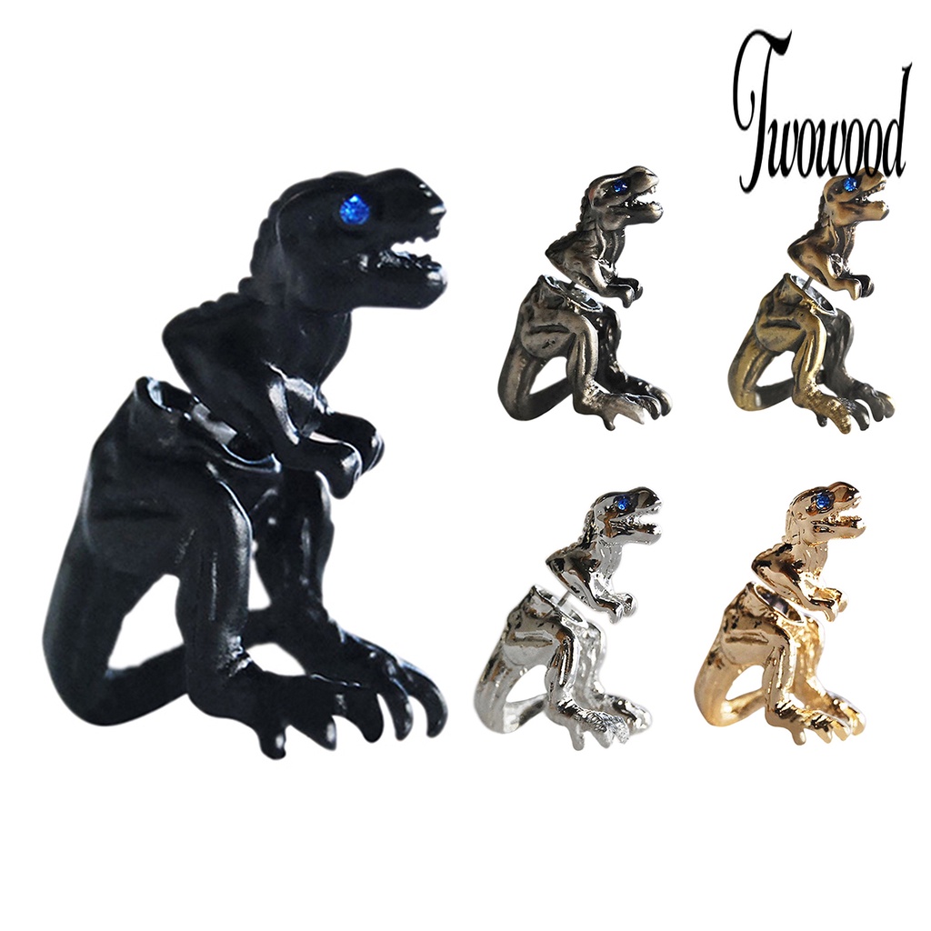 Anting Stud Bentuk Hewan Dinosaurus 3D Bahan Alloy Gaya Punk Untuk Pesta