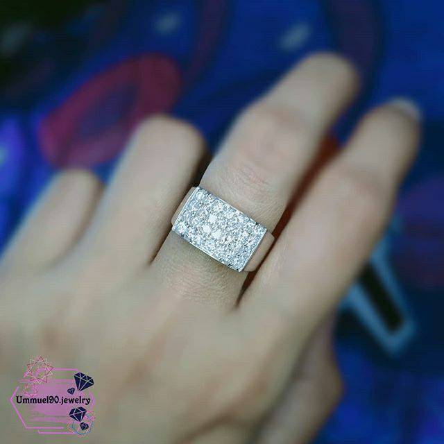 Cincin berlian asli dengan emas putih luxury kode 013L - ummuel90.jewelry