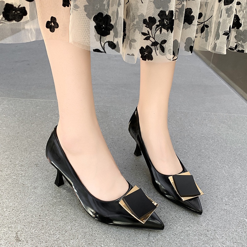 RYS - Graceful Square Sepatu Hak Heels Slip On Wanita Fashion Casual / Kantor - Ori Import