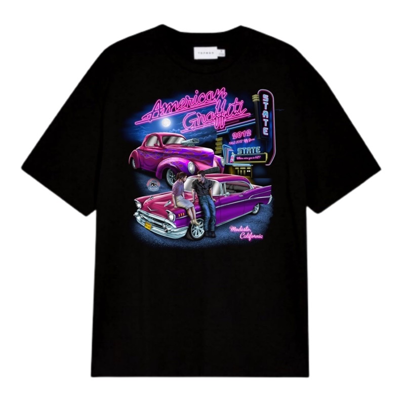 KAOS VINTAGE NASCAR AMERICAN GRAFFITI DEWASA ANAK | T-SHIRT NASCAR CHAMPIONSHIP | KAOS BAJU MOBIL BA