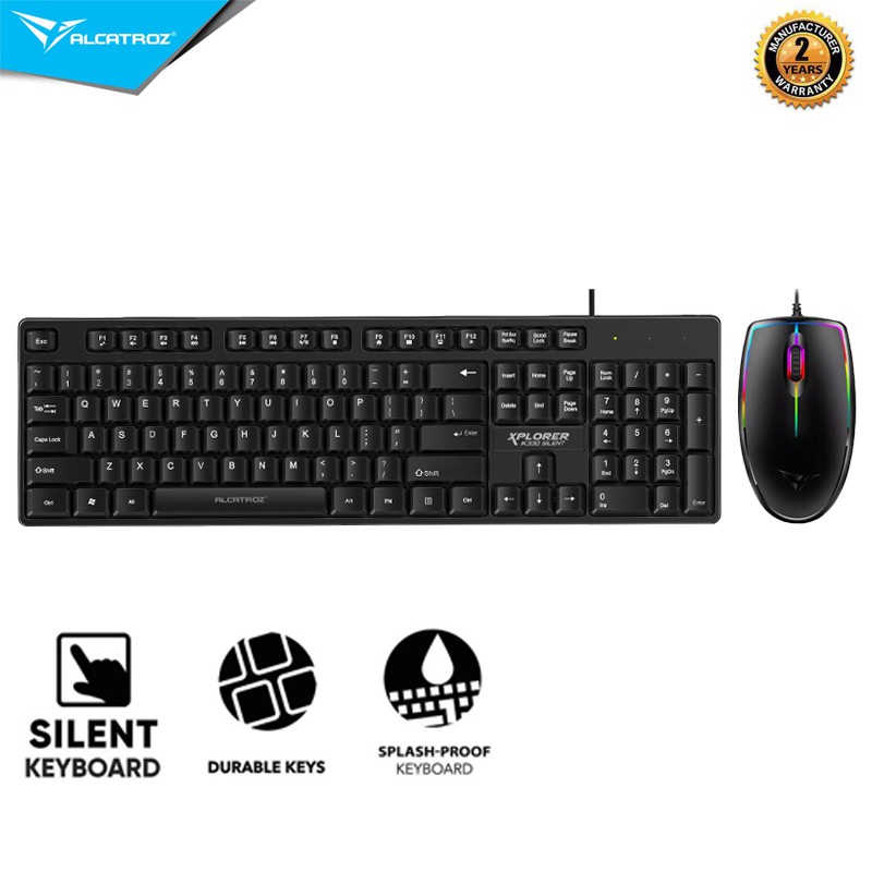 Alcatroz Silent Keyboard Mouse Combo Xplorer K330 + Asic 7 Gaming Mouse