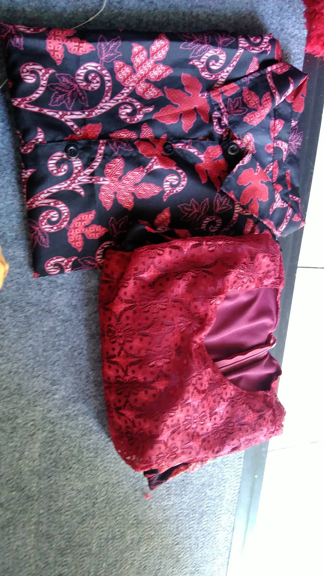 Couple Nurhalisa/ Couple Gamis Brukat Kombi Batik Silk/ Best Couple Kualitas Premium