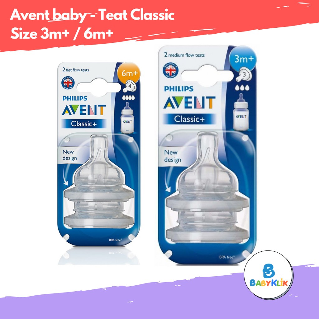 Philips Avent Baby Classic Teat/ Nipple/ Dot Bayi Isi 2