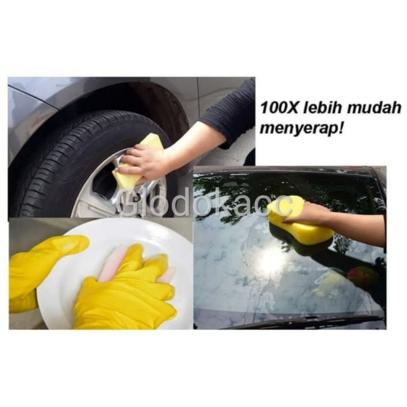 Spon Isi 2 PCS, Pencuci Motor / Kenmaster Wash Sponge / Busa Daun / Busa Spon