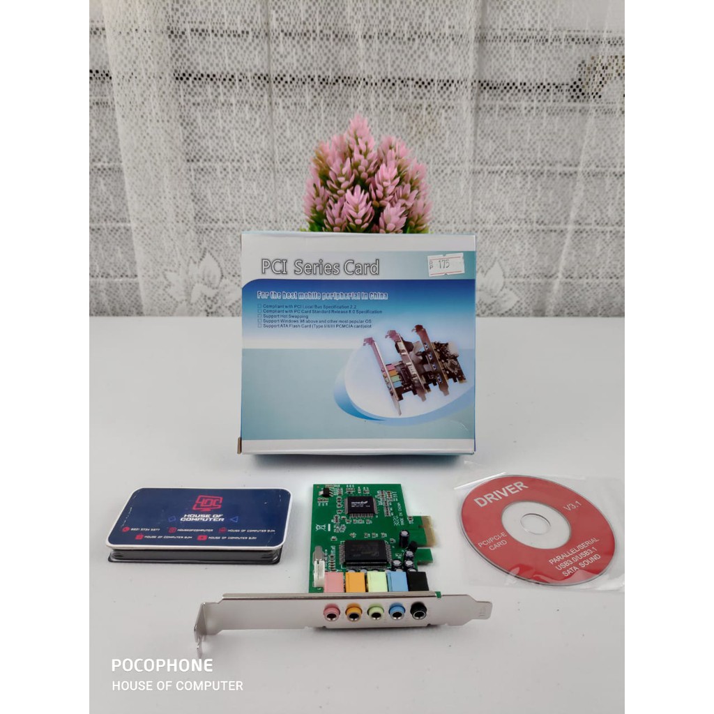 Sound card PCI-E v 7.1 channel internal - titanium