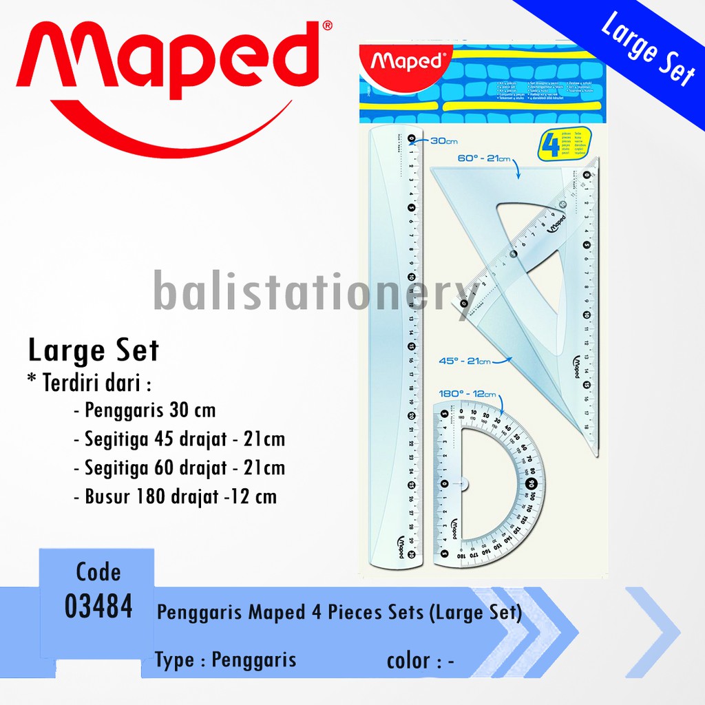 

Penggaris Maped Cristal Set - 4 pcs (Large Set)