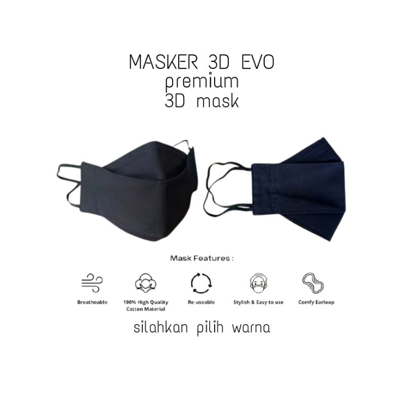 MASKER 3D EVO MASKER KAIN ORIGINAL | Shopee Indonesia