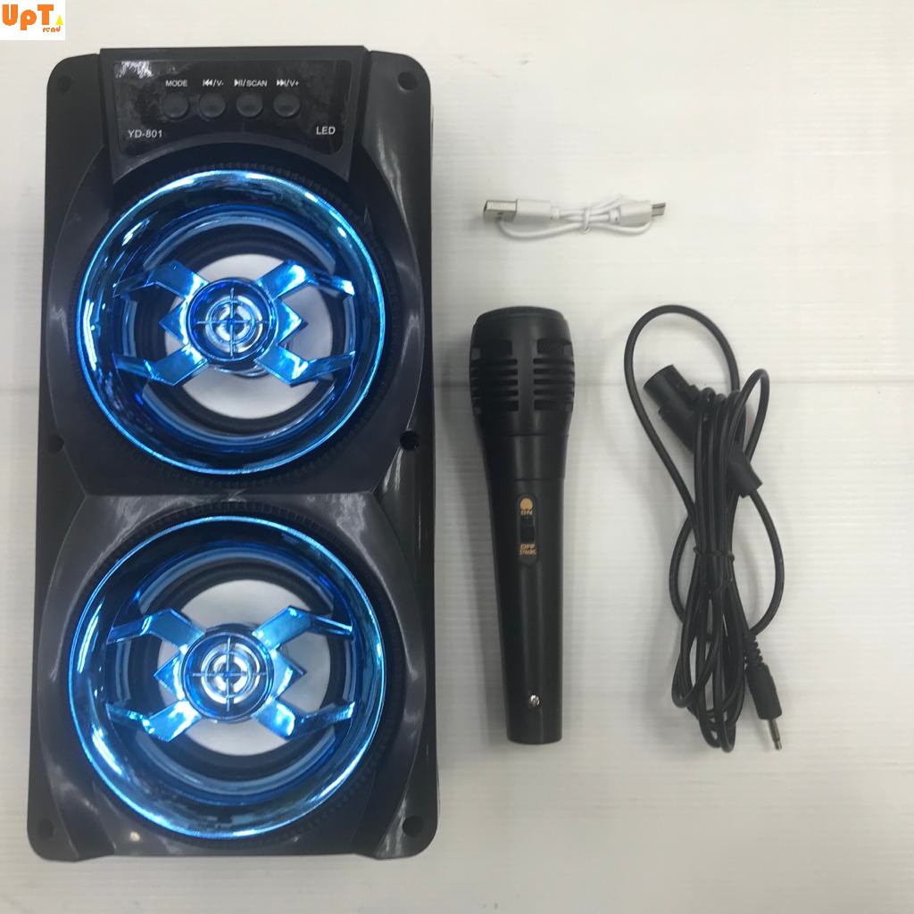 Speaker bluetooth 801 portable karaoke FREE MIC Portable LED Briliant Bluetooth Speaker