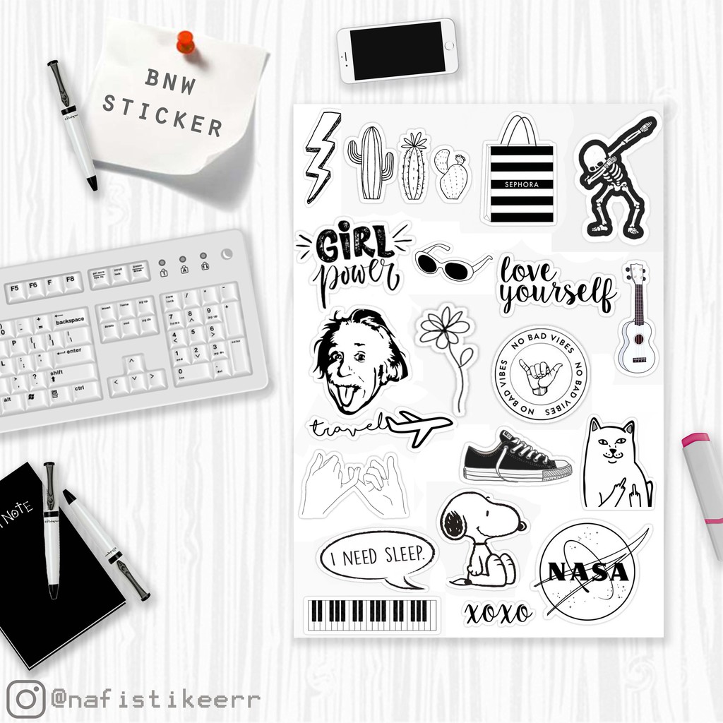 

STICKER LAPTOP HANDPHON HP CASE BLACK AND WHITE