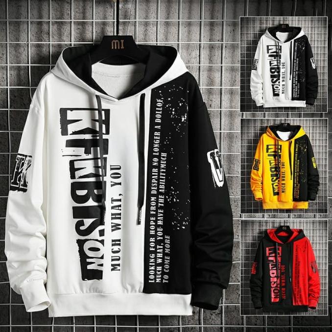 Jaket hoodie pria wanita motif KFKBISON sweater kupluk switer hudi