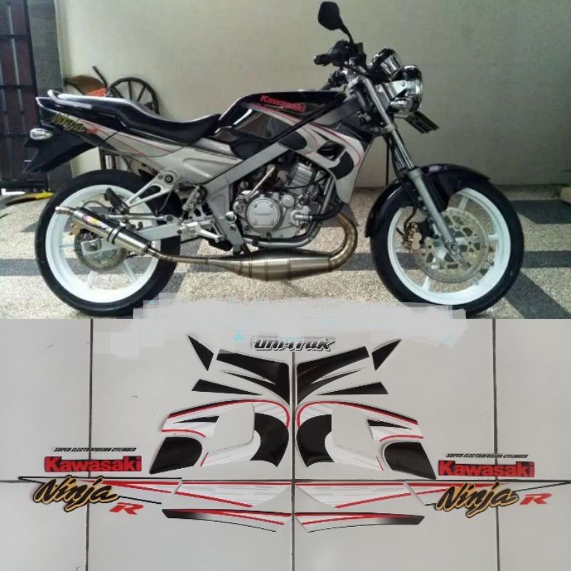 striping lis stiker standar ori ninja R kis 2004 hitan stiker ori ninja R kis striping ninja R kis 2