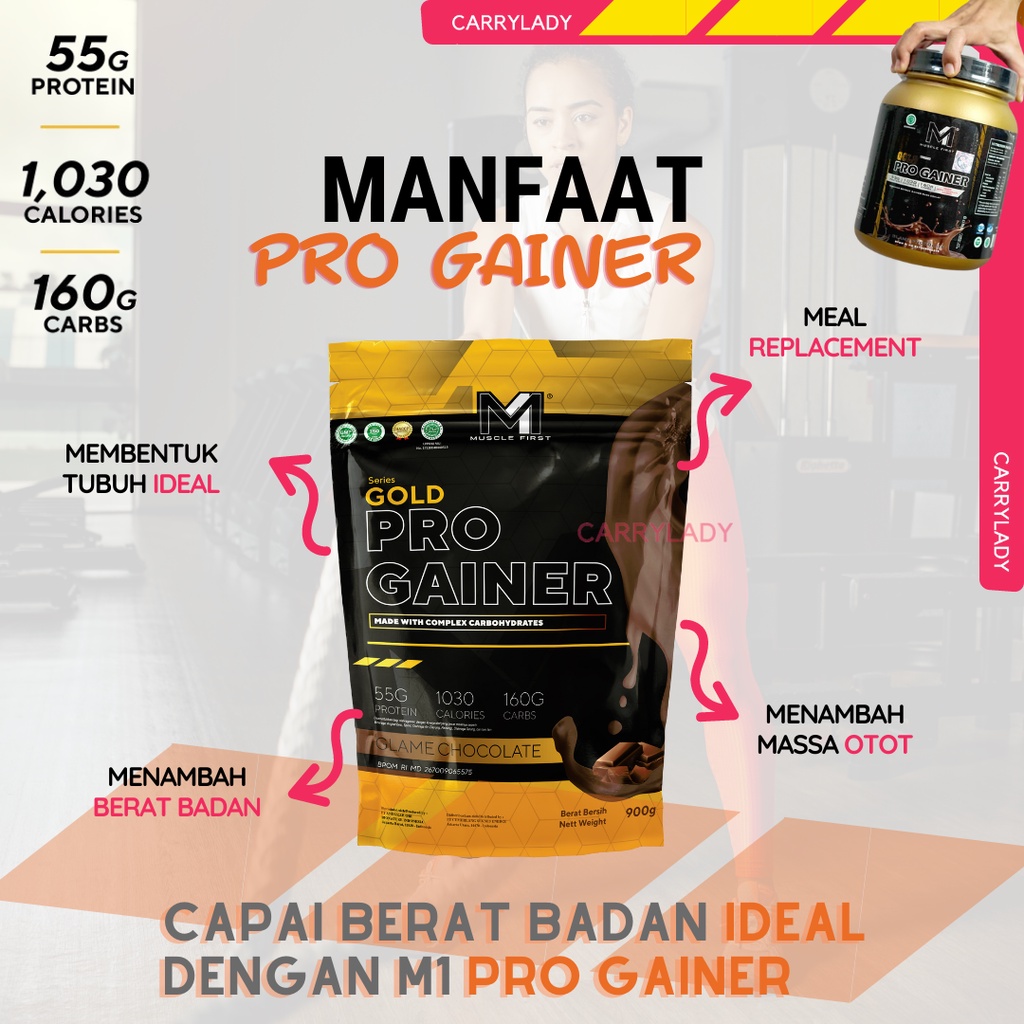 Pro Gainer Muscle First M1 2lbs 900 gram Mass Protein Gym Bulking Suplemen MuscleFirst